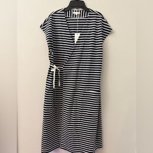 Engineered Garments New York Sleeveless Striped Wrap Midi Dress – Size 1 B779